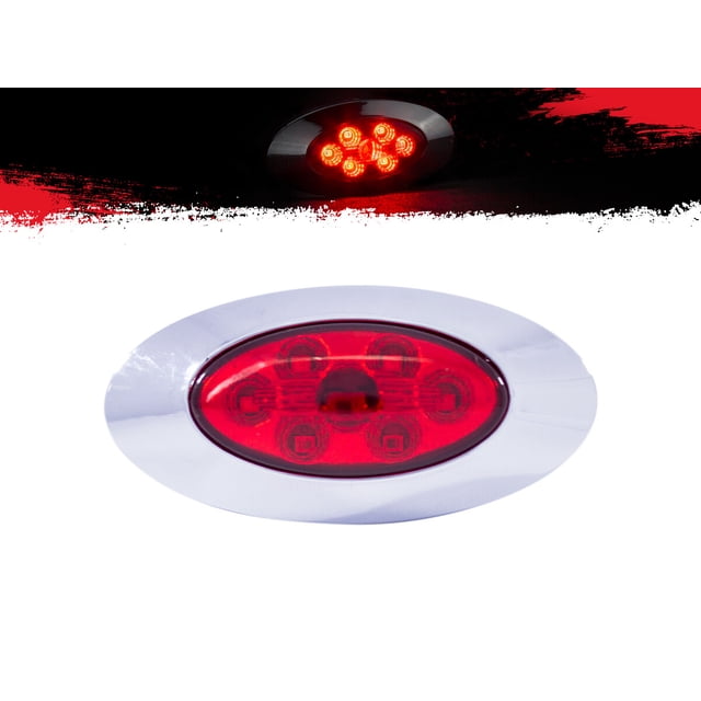 Plafón Lateral TUNELIGHT-RENOVATIO con 7 LEDS Estrobo Rojo Elíptico 12-24 Volts