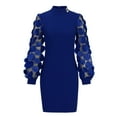 thumbnail image 3 of UPPADA Robe de Soirée Formelle Grande Taille pour Femmes Manches Longues Col Rond Robe de Cocktail Paillettes Élégante Robes de Soirée Moulante Extensible Midi Robes Éclaircissantes Offres, 3 of 6