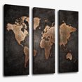 thumbnail image 3 of 3 Panels Large World Map Modern Canvas Picture Print Wall Art Home Decor, 3 of 6