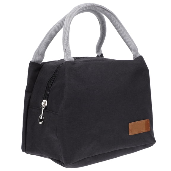 ibasenice Black Insulated Lunch Bag, Reusable Portable Thermal Food Carrier, Multipurpose Cooler Tote for Work and Travel