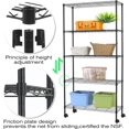 thumbnail image 6 of 5-Tier Shelving Unit Storage Shelves with Wheels Heavy Duty Metal Rack NSF Height Adjustable for Laundry Bathroom Kitchen Garage Pantry Organization -60inx30inx14in(Black), 6 of 7