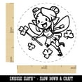 thumbnail image 2 of Clover Shamrock Fairy Pixie Saint Patricks Day Self-Inking Rubber Stamp Ink Stamper - Green Ink - Medium 1 Inch, 2 of 7