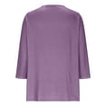 thumbnail image 4 of 3/4 Length Sleeve Womens Tops Loose Casual Raglan V-Neck Henley Tshirts Trendy Fall Basic Dressy Button Comfy Tunic Blouses, 4 of 7