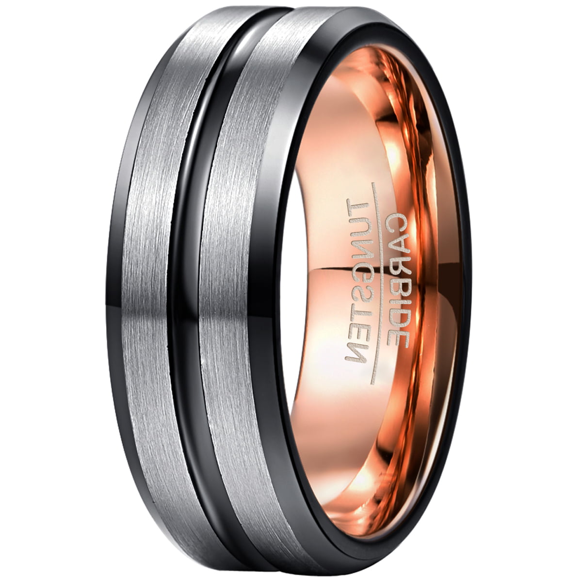Mens Titanium Ring With Center Groove Promise Wedding Band Free Sizing 4 to 14 