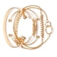 thumbnail image 2 of Pulsera de hojas huecas geométricas de 5 uds, pulsera de cadena de hojas con patrón dorado de aleación para mujer, 2 of 10