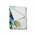 thumbnail image 2 of Art Soft Flannel Fleece Throw Blanket, Summer Flowers Essence Growth Fragrance Petals Watercolor Bouquet, Cozy Plush for Indoor and Outdoor Use, 70" x 90", Blue Forest Green, by Ambesonne, 2 of 6