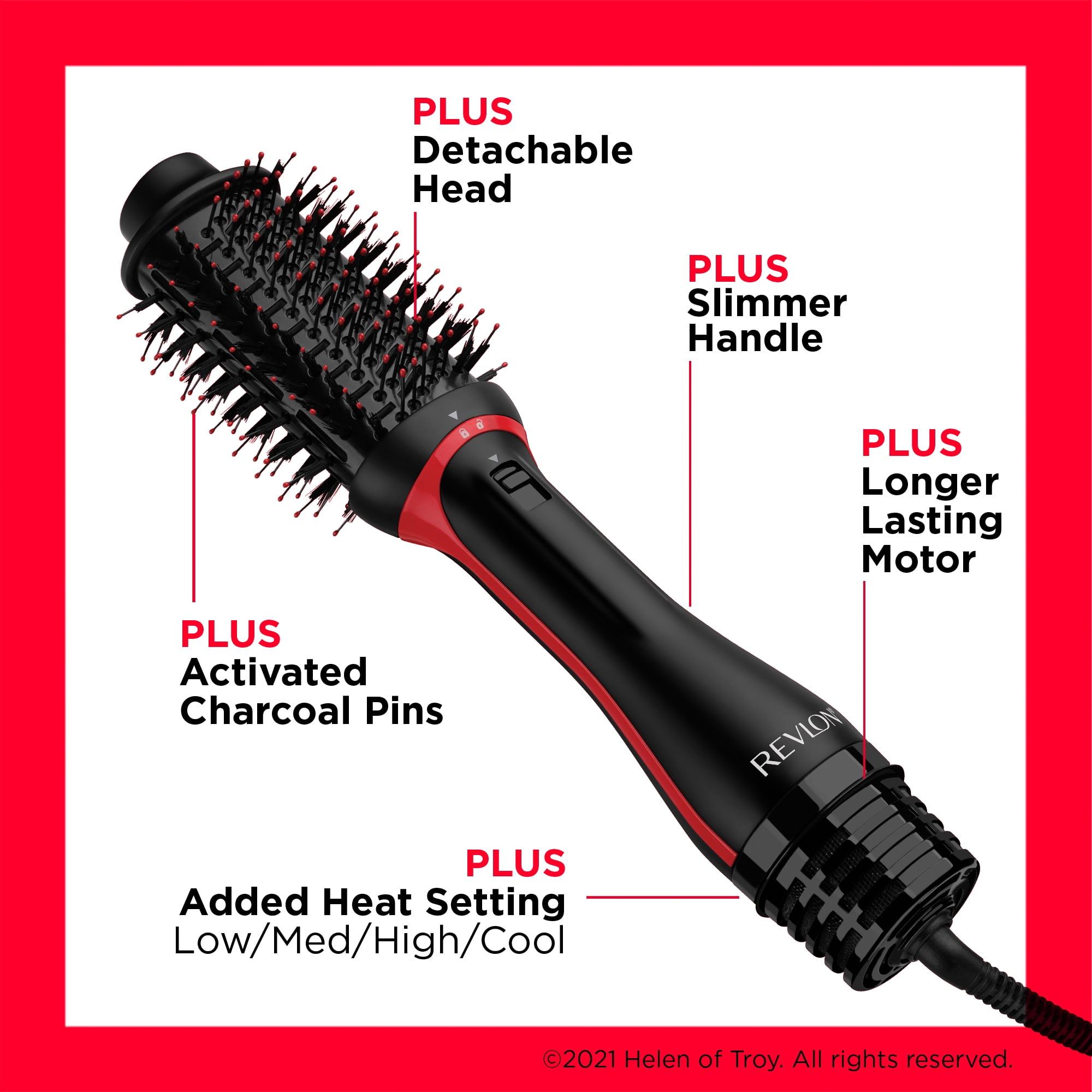 Revlon One-Step Volumizer PLUS  Hair Dryer and Hot Air Brush, Black -  
