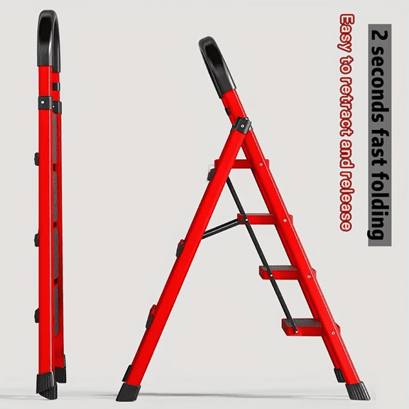 4 step folding ladder with anti slip pedals