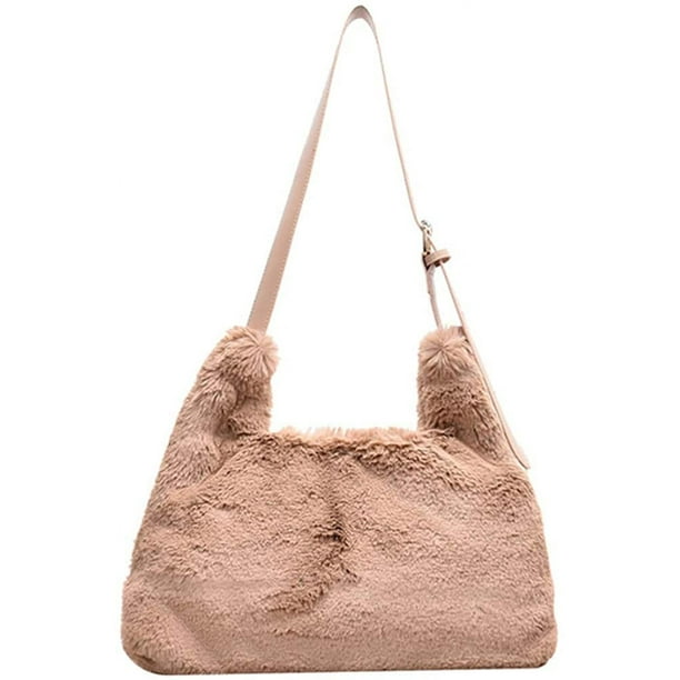 Crossbody Bag Faux Fur Shoulder Bag Fuzzy Tote Bag Hobo Bag Fluffy Purse Furry Handbag for Women Walmart