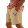 thumbnail image 2 of Short Para Hombre Men's Shorts Cargo Men's Shorts Men Casual Print Pocket Elastic Waist Straight Half Beach Shorts Pants Sport Pants Khaki L, 2 of 4