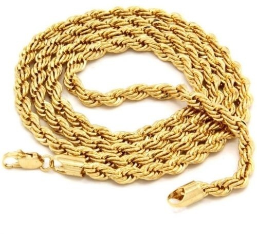 Mens SOLID 18K 23.6 INCH YELLOW GOLD EP 