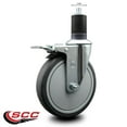 thumbnail image 2 of 6 Inch Thermo Rubber Swivel 1-5/8 Inch Expanding Stem Caster Total Lock Brake, 2 of 2