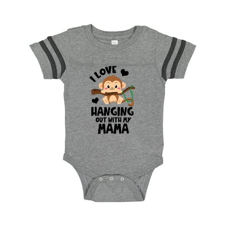 

Inktastic Monkey I Love Hanging out with My Mama Gift Baby Boy or Baby Girl Bodysuit