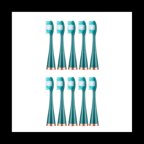 10 Cabezales de Cepillo de Dientes EléCtrico, Cabezales de Repuesto para Cepillo de Dientes EléCtrico, Cepillo para Blanquear los Dientes, Verde