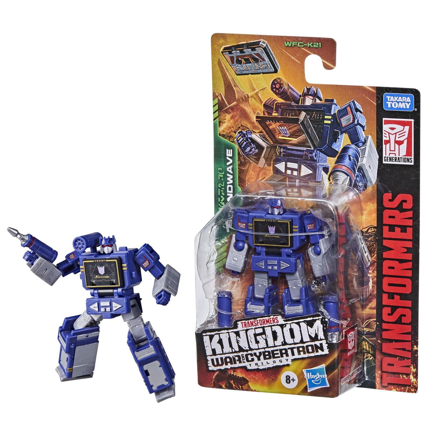 Transformers Generations War for Cybertron: Kingdom, figurine WFC-K21 Soundwave classe Origine, pour enfants, à partir de 8 ans, 8,5 cm