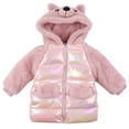 thumbnail image 2 of Puffer Coat Toddler Kids Girls Winter Cute Thick Hooded Down Zipper Coat Jacket New Fall Jackets Winter Outerwear Pinks 90, 2 of 7