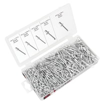 Performance Tool W5228 Aluminum Rivet Assortment Tool Set in a Re-Sealable Plastic Case, (500-Piece)