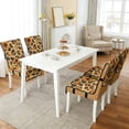 thumbnail image 2 of TSOVTHRID Sunflower Leopard Print Quilted Dining Chair Slipcovers Stretch Comfy Chair Seat Covers Washable Removable Seat Cushion Covers with Detachable Strap, Set of 4, 2 of 7