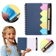 thumbnail image 2 of 1 Pc Sticky Notes Notebooks Colored Page Markers Bundle Set Spiral Notebook Steno Pocket Notepad with Pen, Sticky Notes and Page Marker Index Tabs Flags for Office, 5.7x4.4 Inch, Blue, 2 of 9