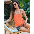 thumbnail image 5 of JYLFC Two-Piece Tummy Control Tankini Swimsuits for Women Modest Bathing Suit with Shorts, Orange L, 5 of 7
