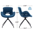 thumbnail image 2 of Swivel Dining Accent Chairs Set of 2, Modern Boucle Dining Chair Upholstered Fuzzy Chair with Arms Black Metal Legs for Living Room Kitchen Bedroom Office, Blue, 2 of 6