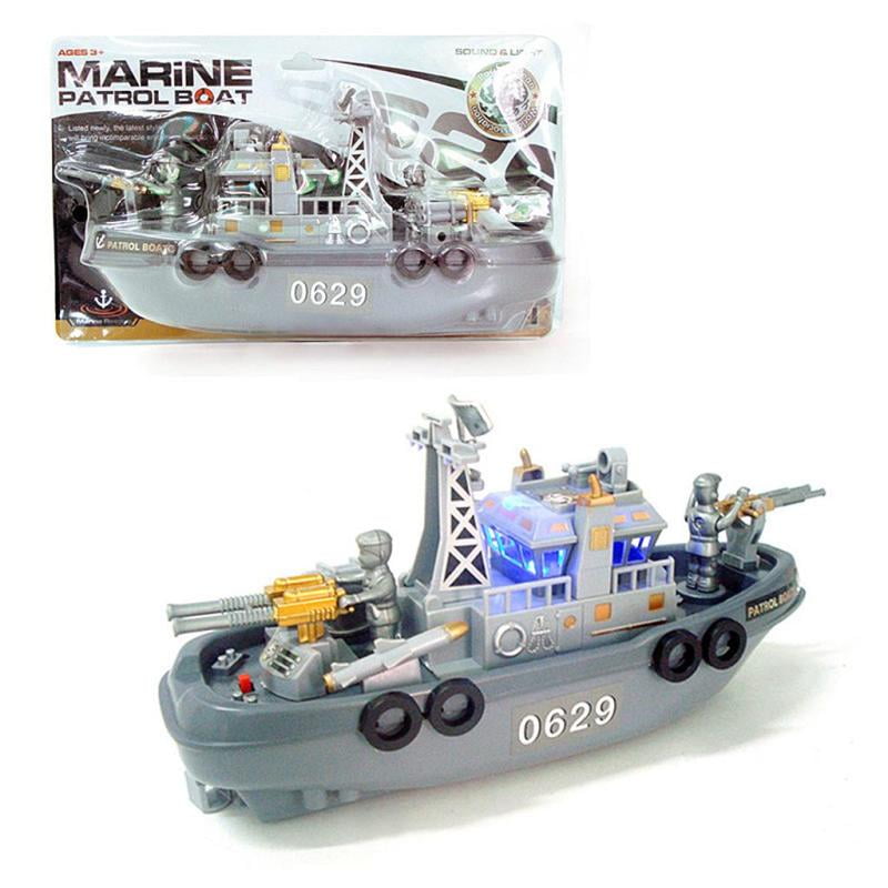 Elektrische Mini Marine Patrol Boat Child Pädagogisches Spielzeug Schiffsmodell 