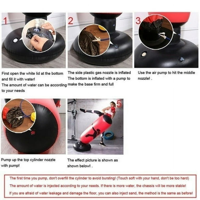 Willstar 160cm Inflatable Stress Punching Tower Bag Free