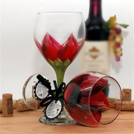 Carte Red Glass - Judi Painted it SUN-R Sunflower Wine Glass, Autumn Red