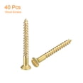 thumbnail image 3 of Uxcell 40Pack M2.5 x 25mm Brass Slotted Drive Flat Head Wood Screws Self Tapping Screw, 3 of 6