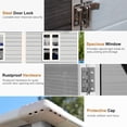 thumbnail image 4 of JULY'S SONG 8x4 FT Resin Lean to Shed, Outdoor Plastic Storage Shed with Floor & 2 Windows, Vent, Waterproof Tool Shed for Outside, Grey, 4 of 9