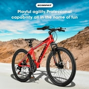 24 inch Mountain Bike for Boys Girls, Aluminum Mountain Bike with Disc Brakes