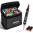 thumbnail image 1 of Juego de rotuladores de alcohol ANCEPO, 80 colores, doble punta, para adultos y niños, 1 of 6