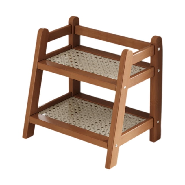 Estante para secar tazas, soporte para tazas de 2 niveles, versátil para cocina y sala de estar Marrón