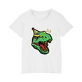 thumbnail image 5 of Odeerbi Kids Boys Girls T-shirt Dinosaur Print Short Sleeve Cotton Tee Tops Kids Fashion Cute Round Neck Cartoon Print Tees White, 5 of 5