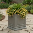 thumbnail image 2 of Algreen Covington 16" Self-Watering Planter Cube - Warm Grey Resin, 2 of 8