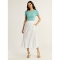 thumbnail image 2 of Time and Tru Woman's Cotton Eyelet Tiered Midi Skirt with Elastic Waistband, Sizes XS-XXXL, 2 of 5