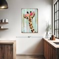 thumbnail image 3 of Elephant Stock Grunge Giraffe Floral Crown Wall Art - Vertical Canvas Wall Art - Kids Room Wall Decor - Animal Canvas - Gray And Brown Decor - 24" x 36", 3 of 8