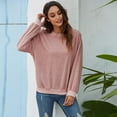 thumbnail image 3 of OUSITAID Femmes Occasionnels Sweat-Shirt à Manches Longues Col Rond Pull Mignon Décontracté S-2XL, 3 of 10