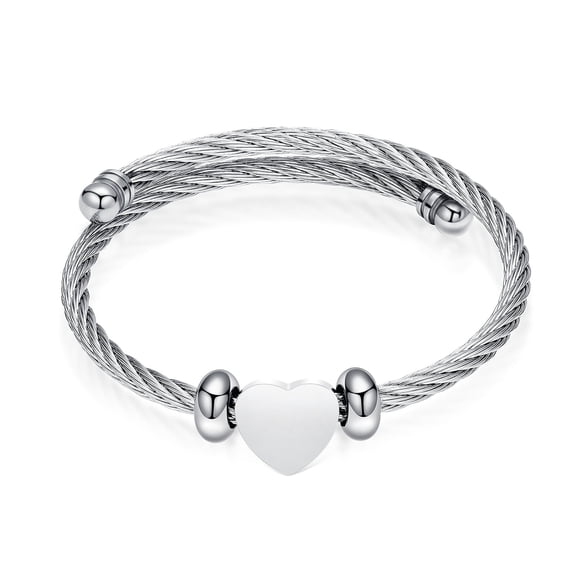 Heart Urn Bracelet for Ashes for Women Men Stainless Steel Cremation Jewelry Bangle Memorial Keepsake Ash Pendant for Ashes Holder