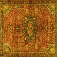 thumbnail image 1 of Ahgly Company Machine Washable Indoor Square Persian Yellow Traditional Area Rugs, 5' Square, 1 of 4