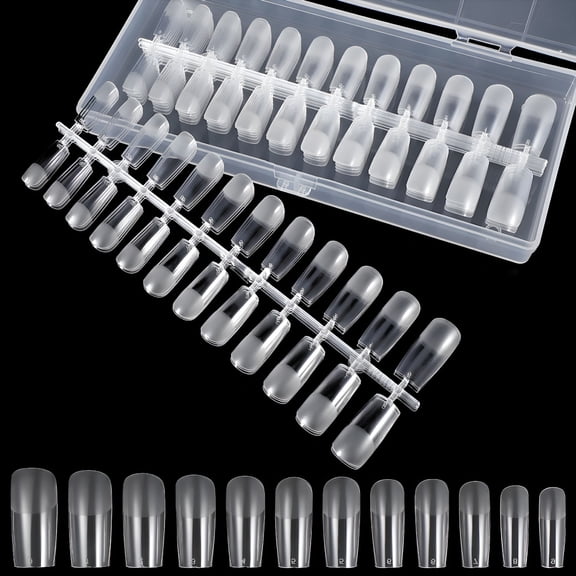 RAGUPEL Clear Press On Nails, Transparent Fake Nails With Short Nail Tips For Nail Supplies