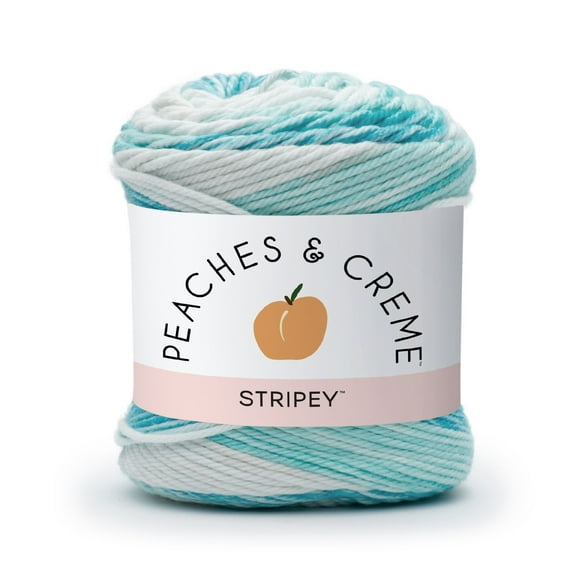 Peaches & Crème Stripey Cotton Yarn, (56.7g/2oz), Spring Blue Stripes