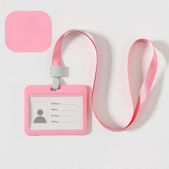 Double-Sided ID Card Holder for Employee Work Badges and Stationery Transparent Design