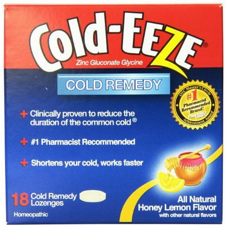 4 Pack - COLD-EEZE Lozenges All Natural Honey Lemon 18 per Box