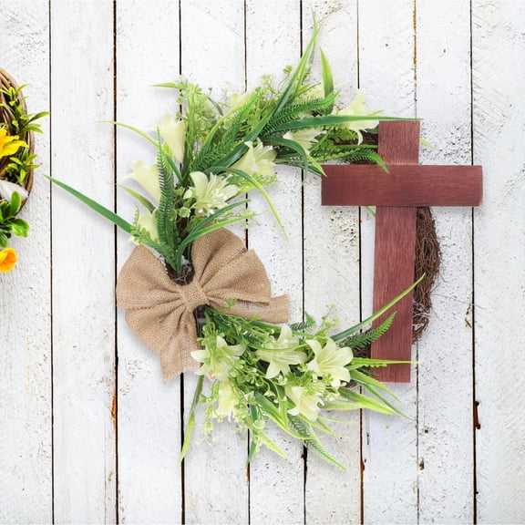LABRIMP Easter Wreath Wall Decor Wooden Door Decoration for Homeowners - 1 Set Spring Holiday