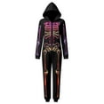 thumbnail image 3 of KHONTS Halloween Family Matching Onesies Pajamas Skeleton Printed Bodysuit Sets Hooded Jumpsuit Funny Loungewear for Adult and Kids Women L, 3 of 4
