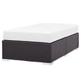 thumbnail image 3 of Modway Convene Outdoor Patio Fabric Rectangle Ottoman in Espresso White, 3 of 5