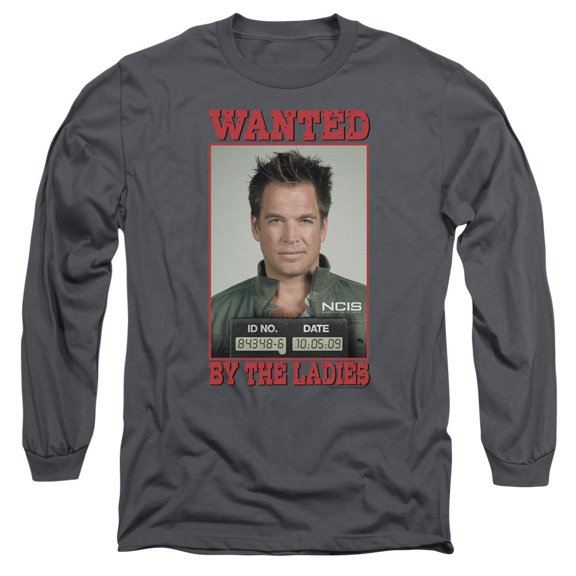 Ncis Wanted Long Sleeve Adult 18/1 T-Shirt Charcoal