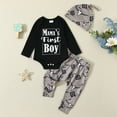 thumbnail image 2 of Gubotare Fall Outfits Baby Boy Baby Baby Cotton Bodysuit, Pant and Shoe Set 0 3 6 9 12 18 24 Months (Black,0-3 Months), 2 of 7