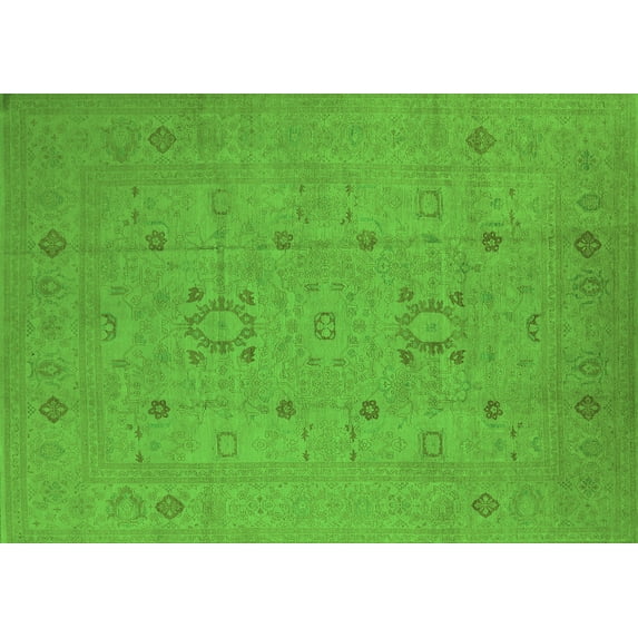Ahgly Company Indoor Rectangle Oriental Green Industrial Area Rugs, 8' x 10'